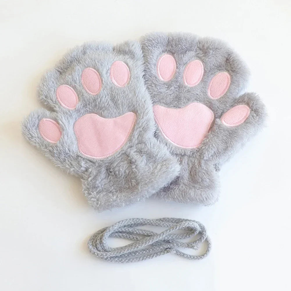 Plush Cat Paw Gloves