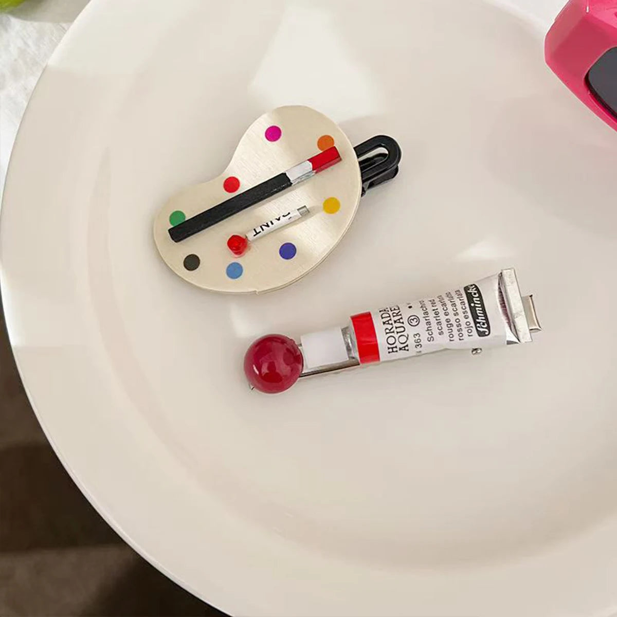Palette and Paint Tube Hair Clip - Ice Cream Cake