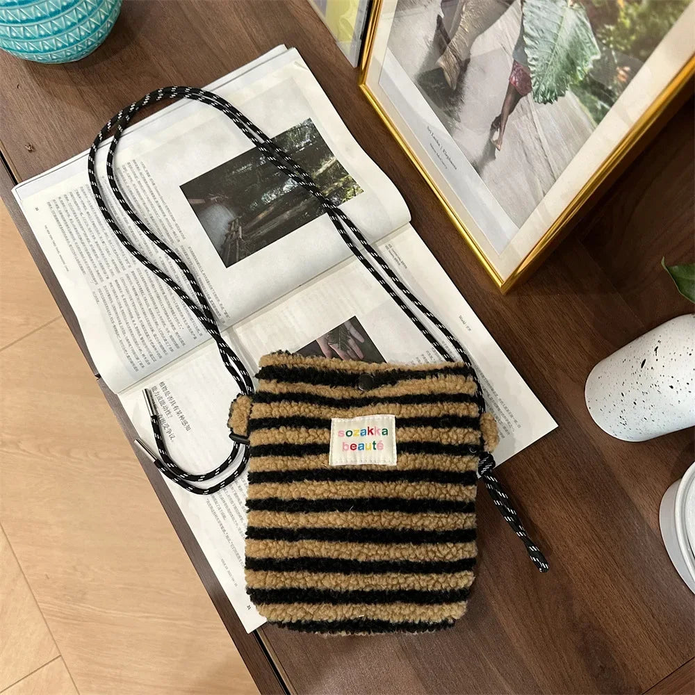 Teddy Fur Plush Pattern Shoulder Bag