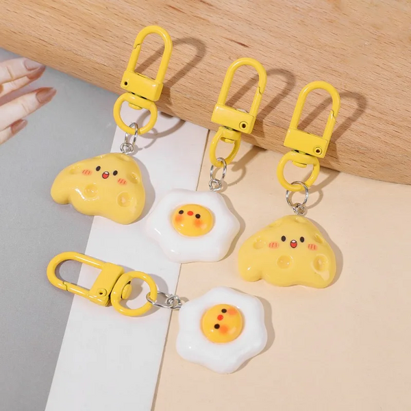 Egg and Cheese Clip on Charms (2 Designs)