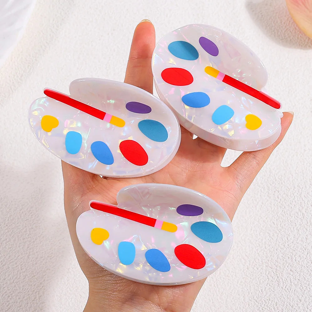 Paint Palette Hair Claw Clip