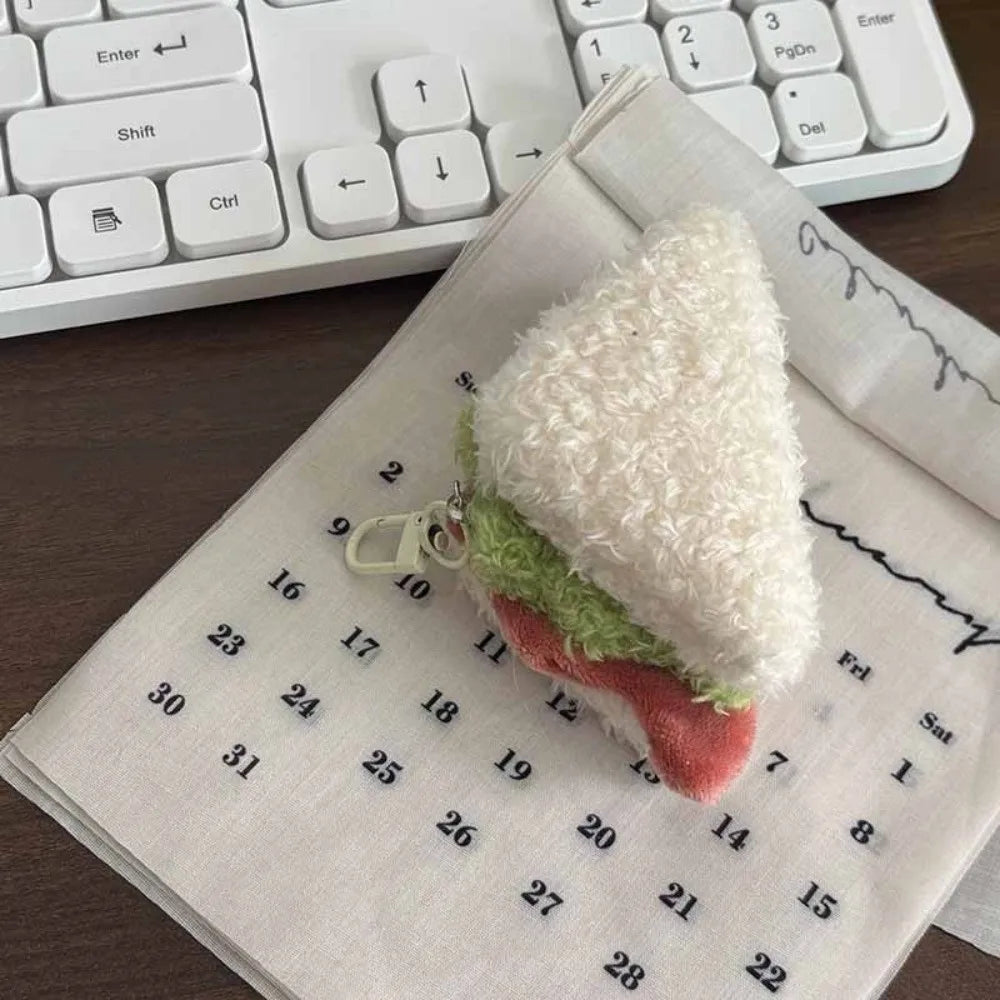 Korean Hamburger Simulation Food Keychain Stereoscopic Creative Sandwich Dessert Keyring Car Key Accessories Couple Gifts - Ice Cream Cake