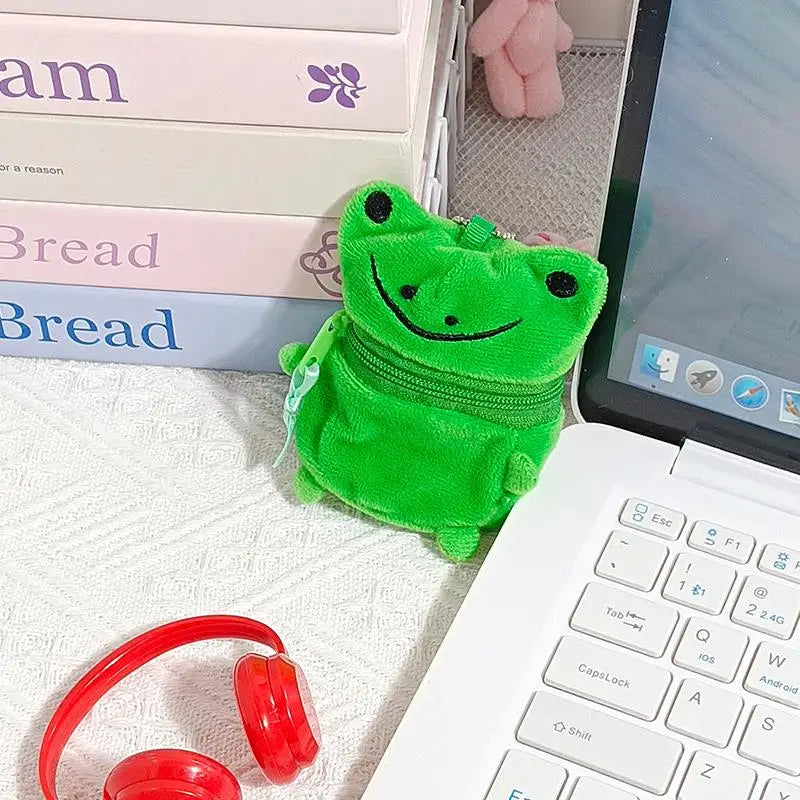 Plush Zipper Animal Clip-On Keychain Bag Charm