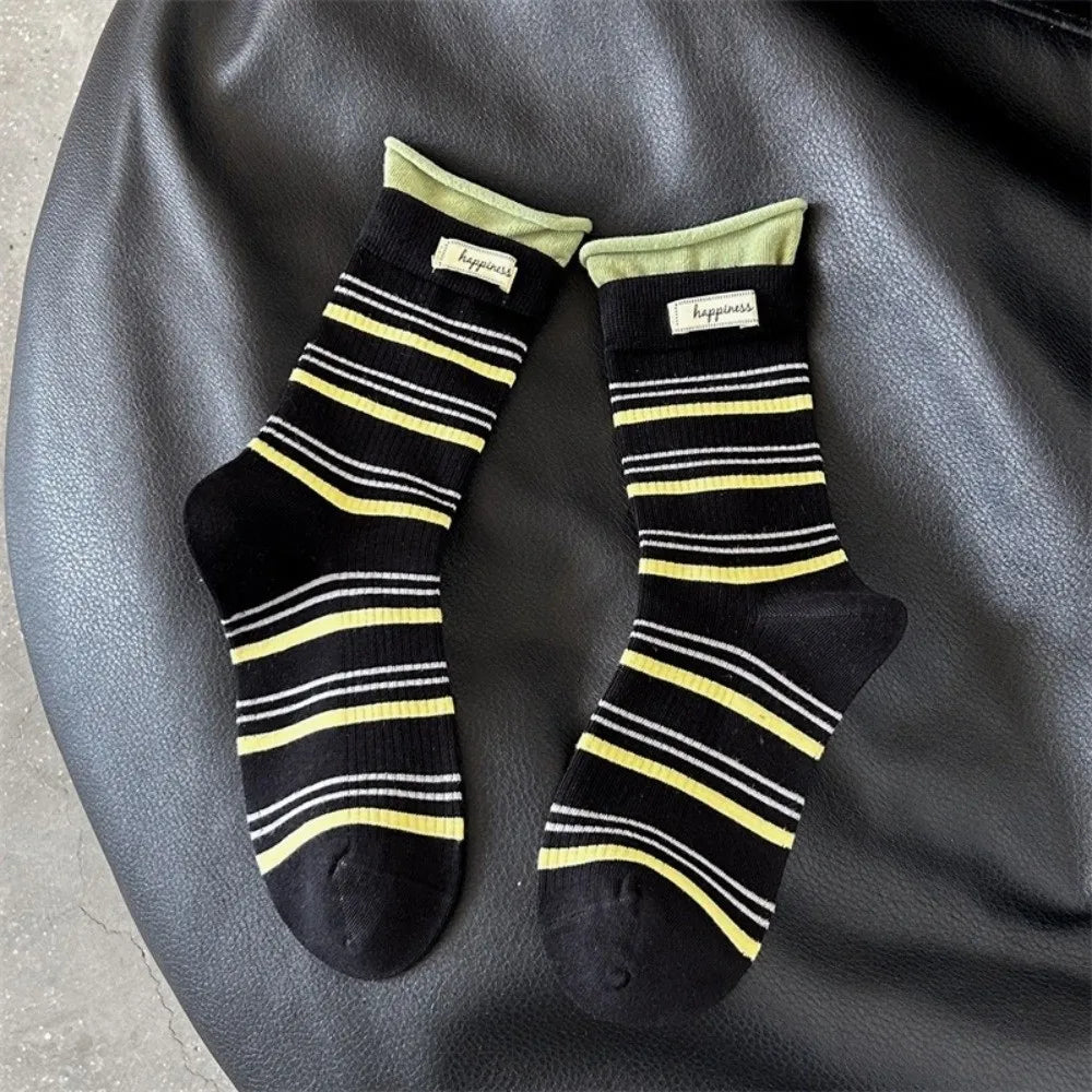 Pastel Stripe Crew Socks