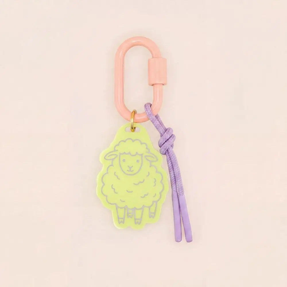Printed Dog Rope Woven Acrylic Keychain Cat Rabbit Animals Series Pendant Cartoon Design Deer Bag Chain Charms DIY Accessories - Ice Cream Cake