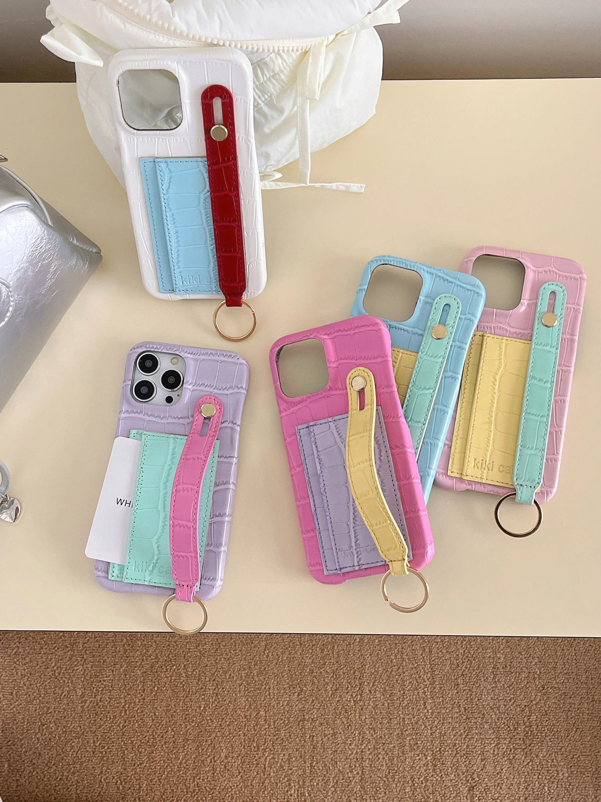 80 Pastels Crocodile Patchwork iPhone Case