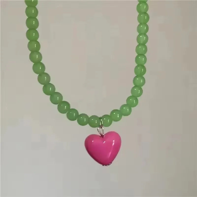 Beaded heart necklace
