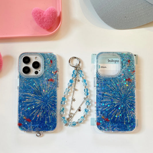 Glittering Goldfish & Firework iPhone Case - Ice Cream Cake
