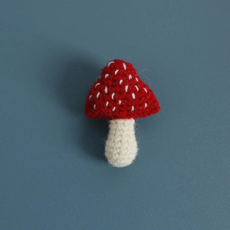 Knitted Cottagecore Mushroom Brooch