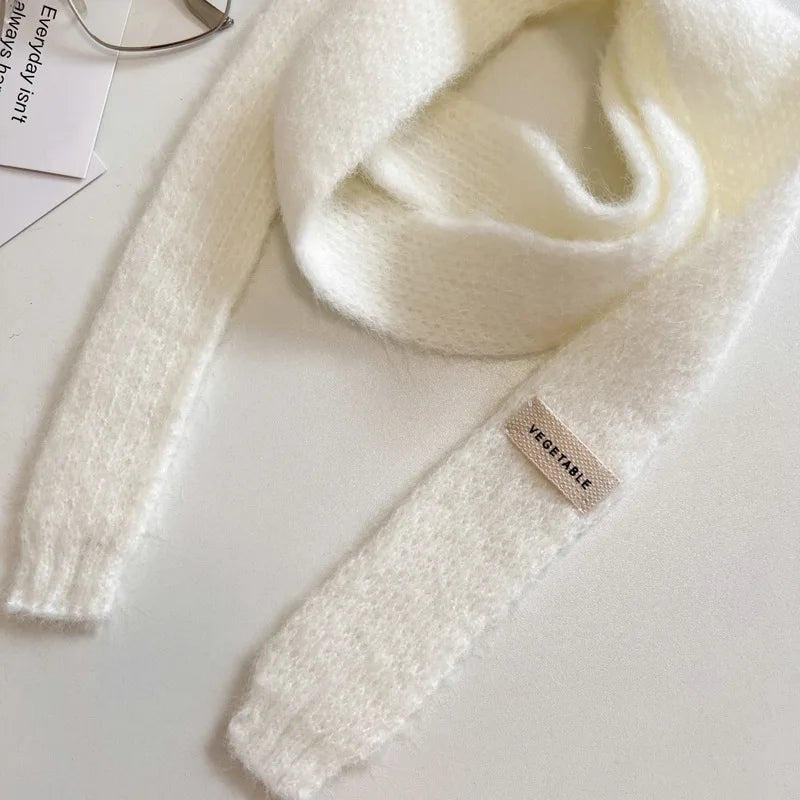 Pastel Colour Knitted Skinny Scarf