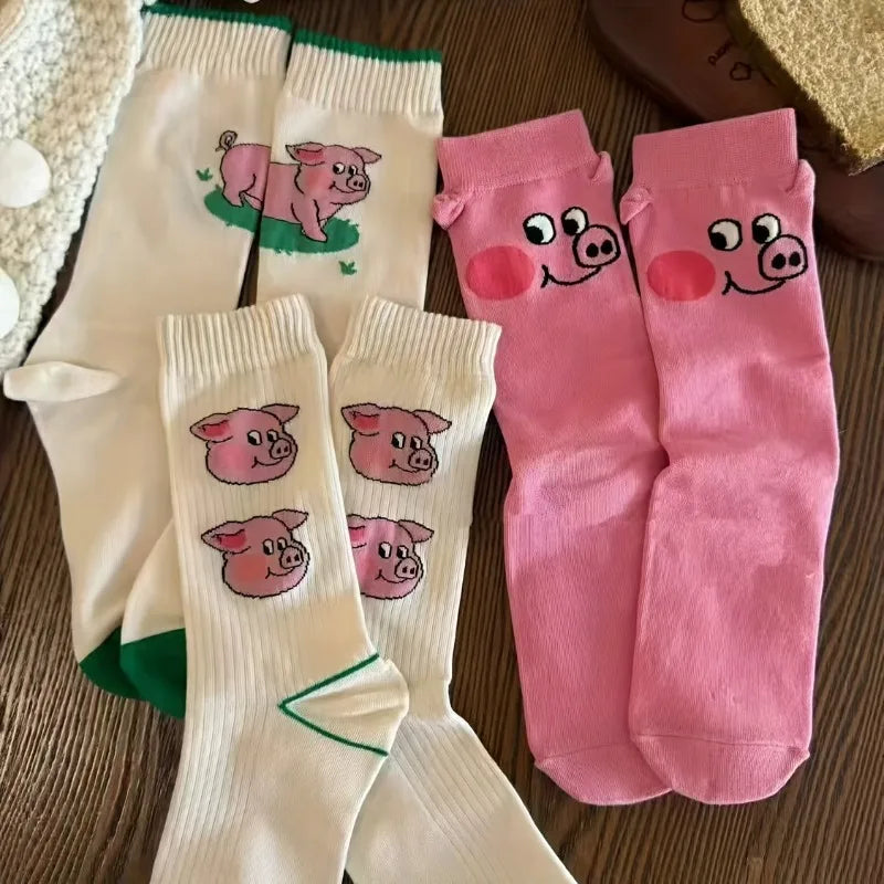 Happy Pig Crew Sock Set (Set of 3 Pairs)