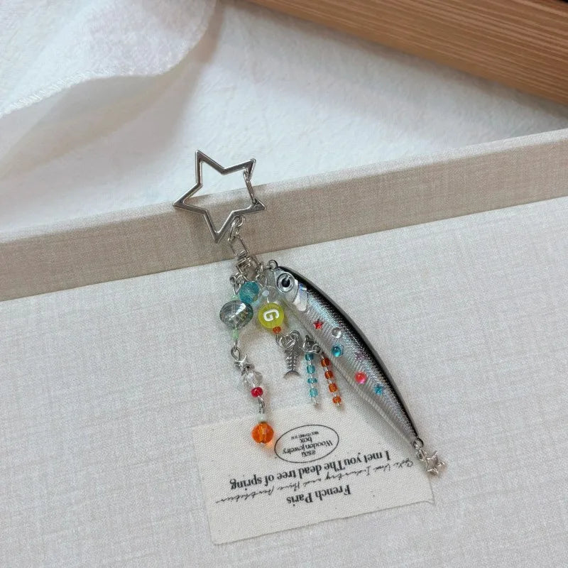 Funny Goldfish Series Resin Keychain Ocean Style Simulated Fish Keyrings For Bag Pendant Goldfish Keychains Wholesale Custom - Ice Cream Cake