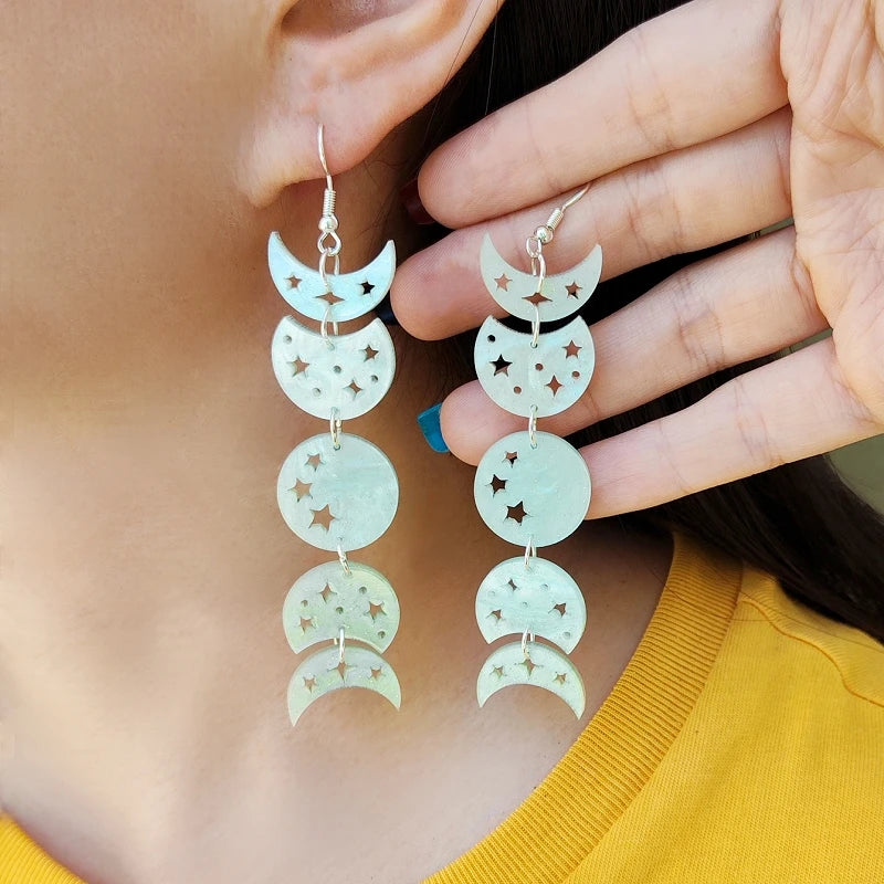 Moon Phases Drop Earrings