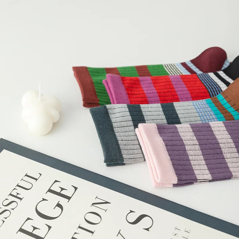 Mix Color Stripe Socks - Ice Cream Cake