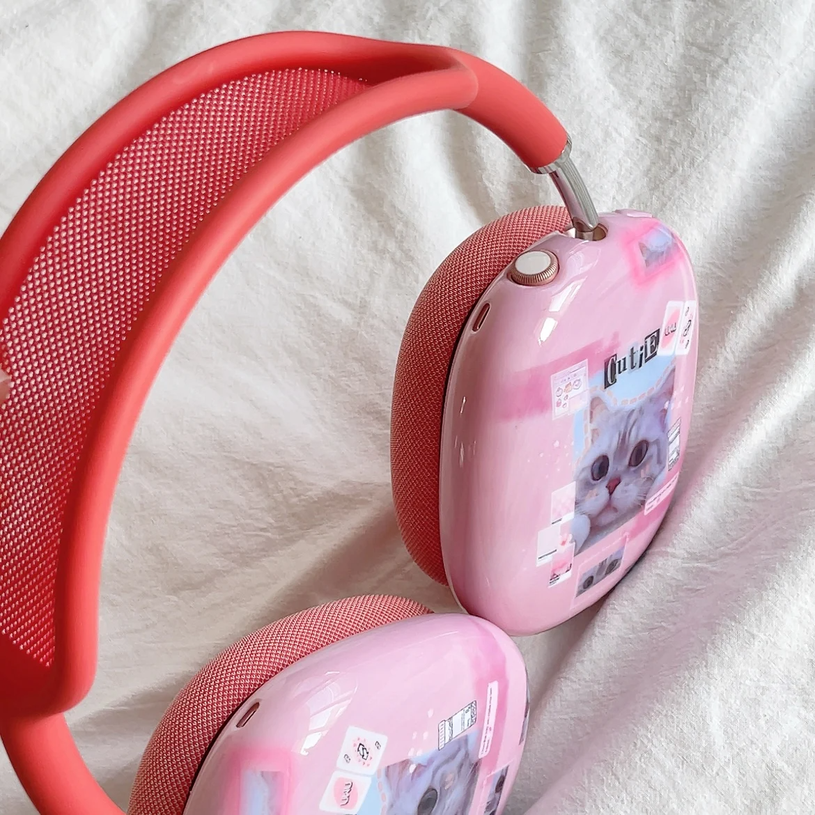 y2k Cat Photo Collage Headphone Covers