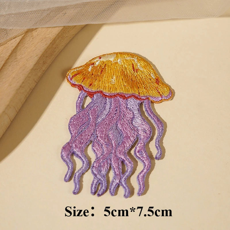 Sealife Embroidered Iron-On Patch