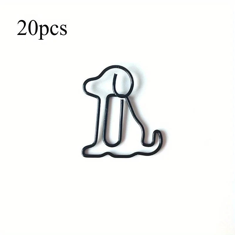 20pcs Colorful Animal Paper Clips - Cute Sitting Dog Design, Iron Material, Perfect for Office Organization - Ice Cream Cake