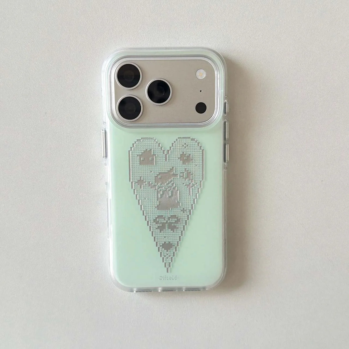 Pixel Lace Heart Bunny iPhone Case