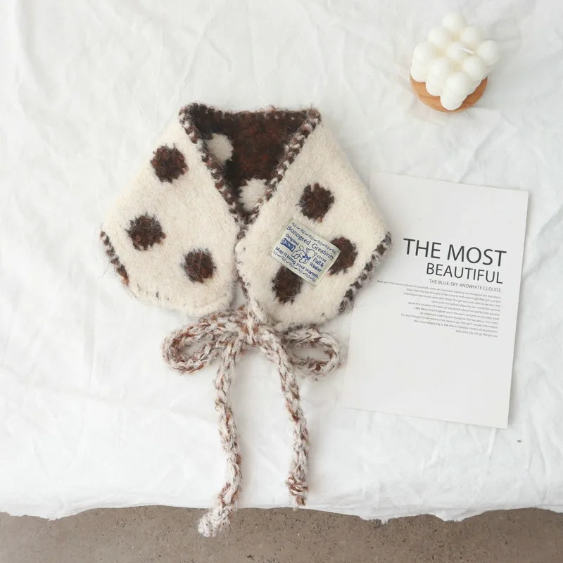 Polka Dot Earmuff Bonnet Scarf