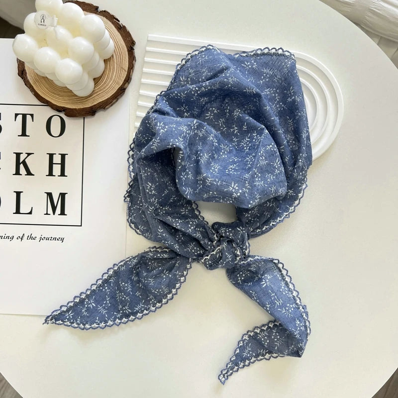 Floral Print Cottagecore Scarf - Ice Cream Cake