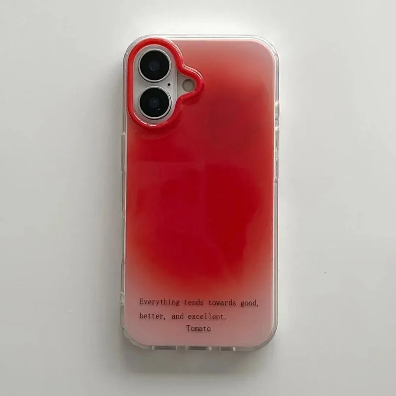 Ins Korean Style Trendy Atmosphere Red Retro 3D Tomato Phone Case For iPhone 17 16 15 14 13 12 11 Pro Max Plus Simple Cute Cover - Ice Cream Cake