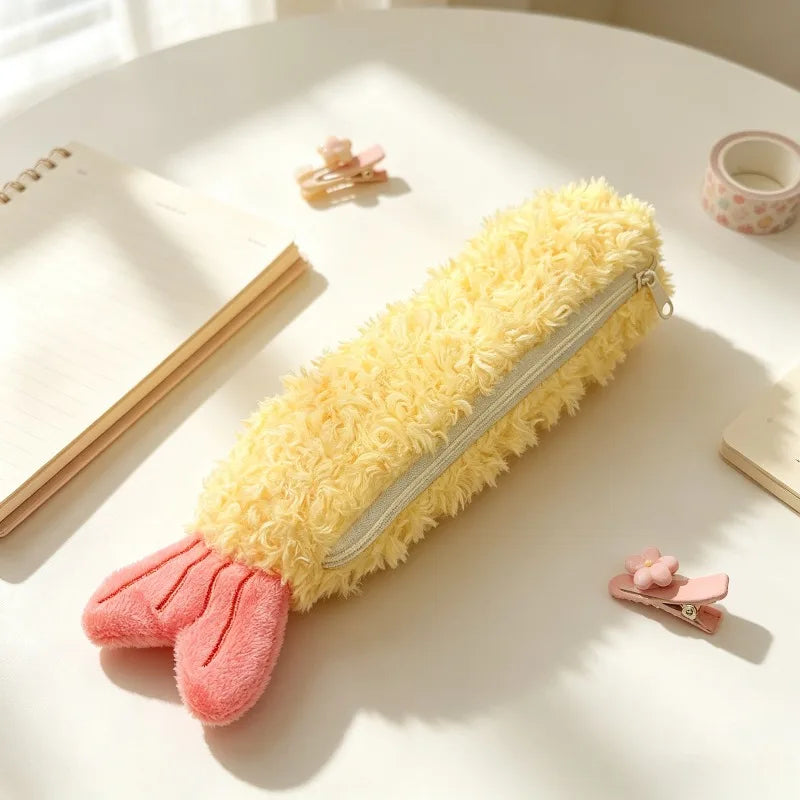 Plush Shrimp Pencil Case