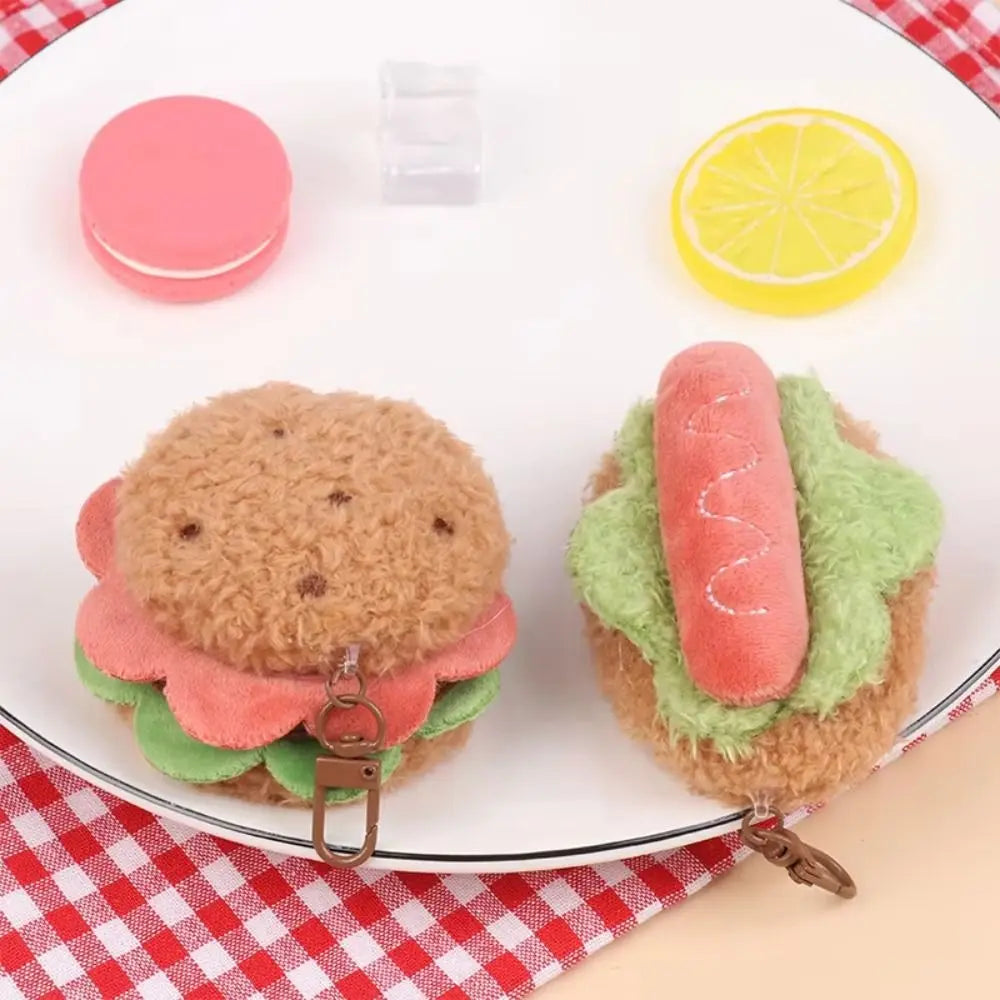 Korean Hamburger Simulation Food Keychain Stereoscopic Creative Sandwich Dessert Keyring Car Key Accessories Couple Gifts - Ice Cream Cake