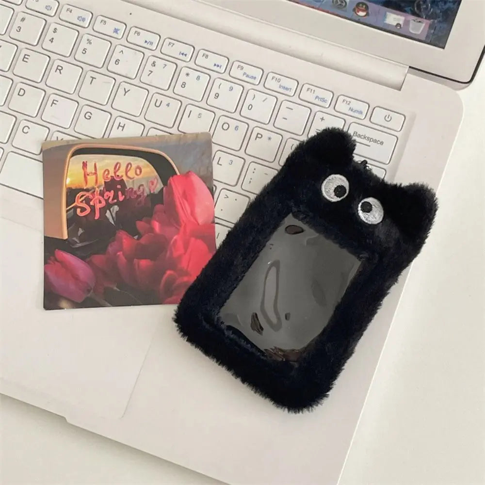 Plush Character Photo Card Holder Keychain