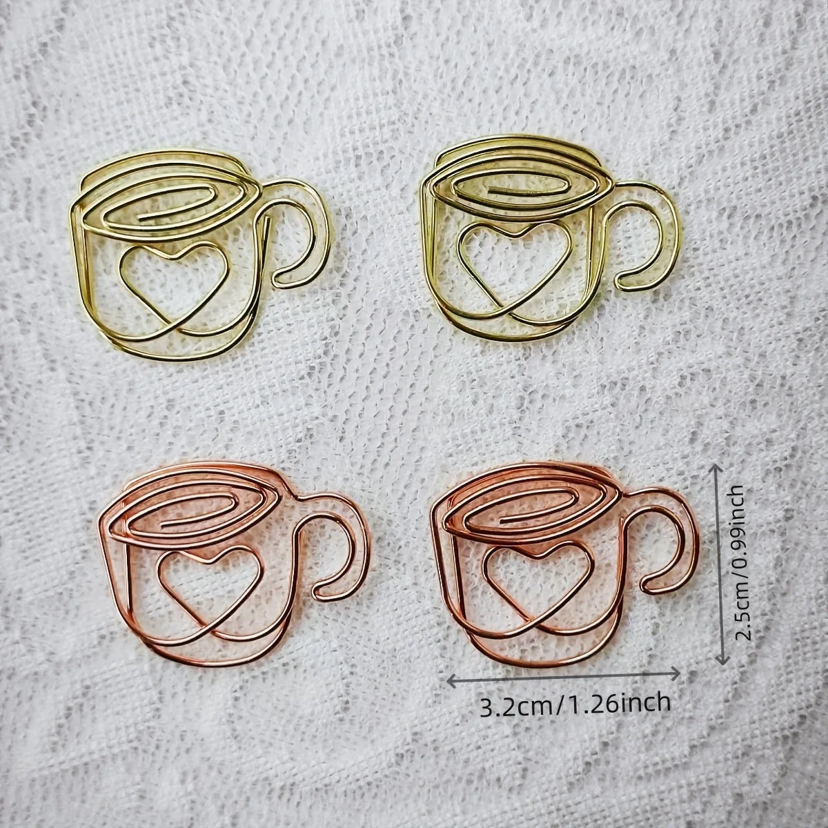 20Pcs Cute Love Cupid Shaped Paper Clips for Paperwork Office School Personal Use Wedding Decoration Supplies - Ice Cream Cake