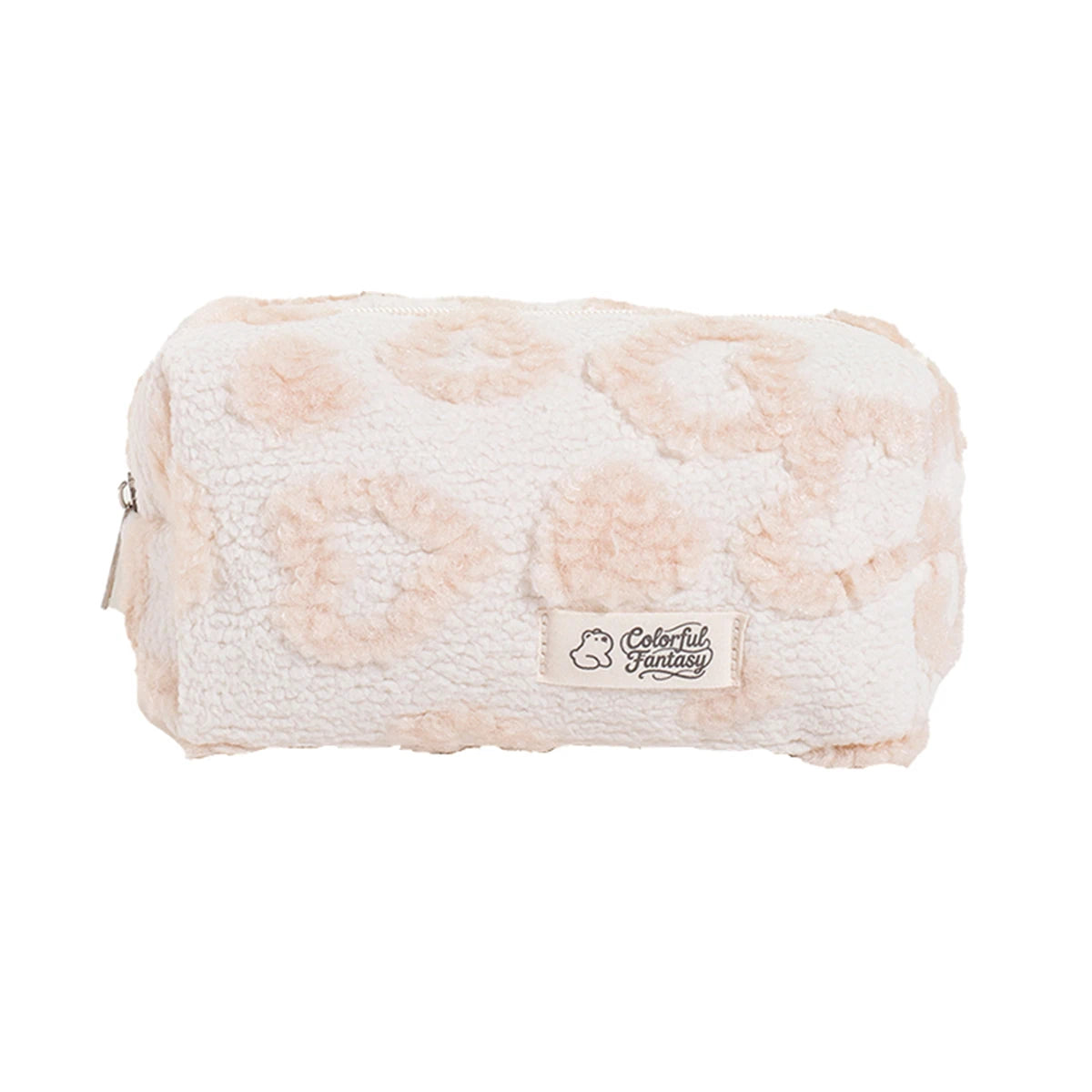Cute Plush Heart-Shaped Pencil Case, Valentine's Day Gift for Her, Office Study Stationery Organizer, Portable Clutch Bag - Ice Cream Cake