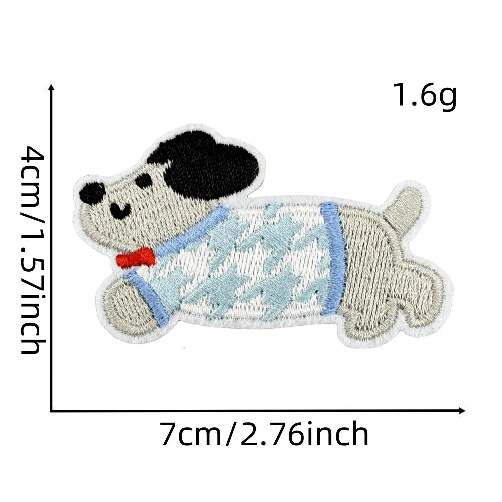 Cartoon Dachshund Embroidered Iron on Patch