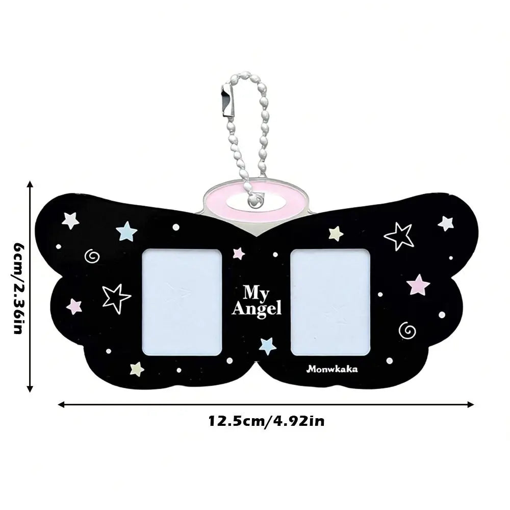 INS Angel Wings Card Sleeve Pendant Bag Pendant DIY Design Card Cover Clear Photocard Holder - Ice Cream Cake