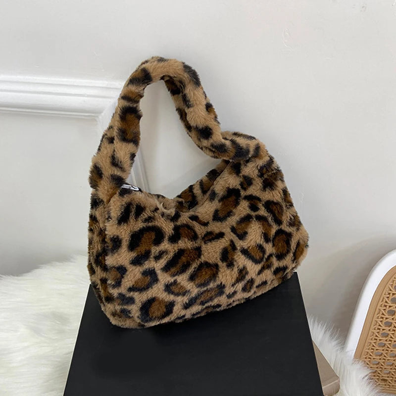 Faux Fur Animal Pattern Purse