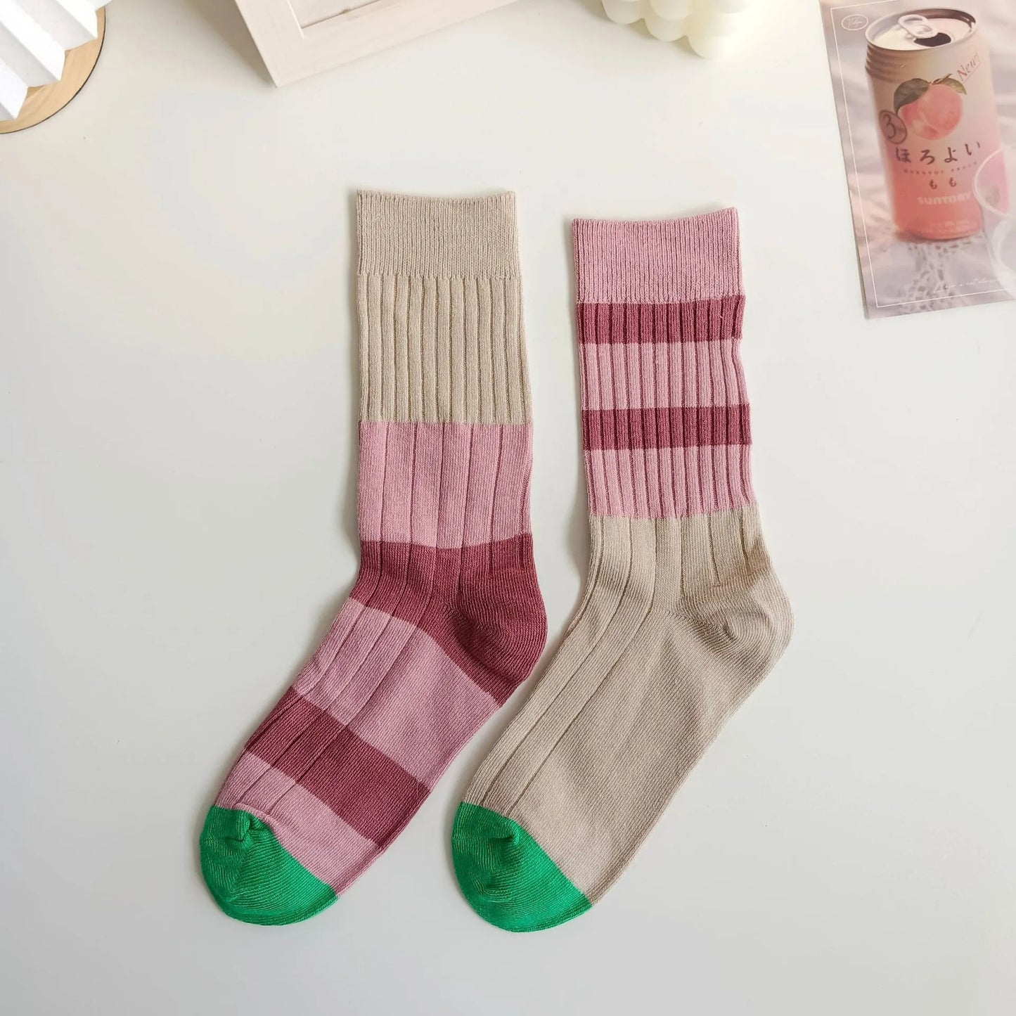 Ice Cream Stripe Crew Socks