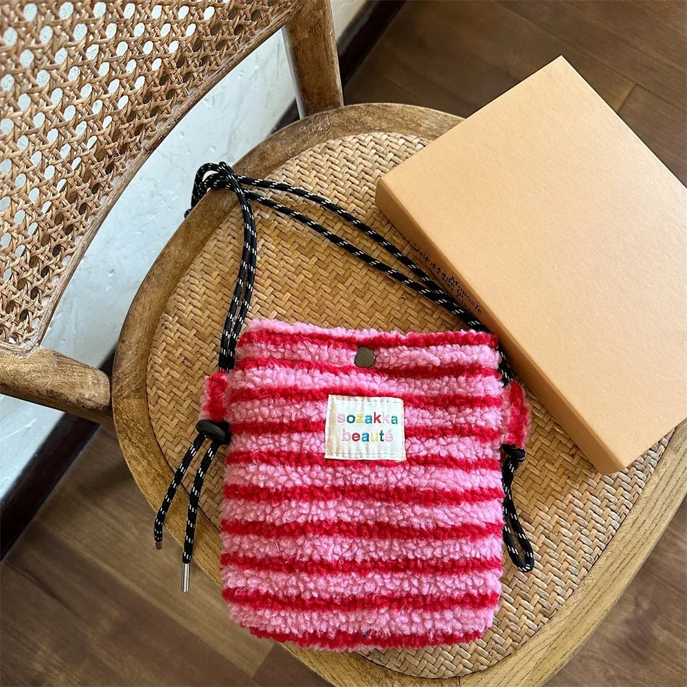 Teddy Fur Plush Pattern Shoulder Bag