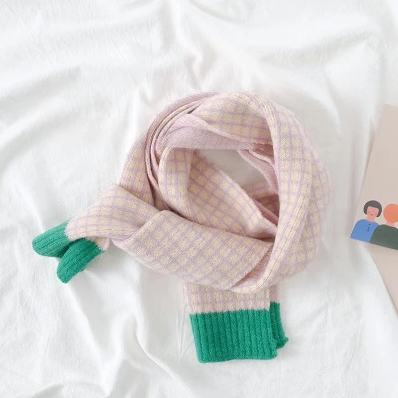 Notebook Grid Pattern Skinny Scarf