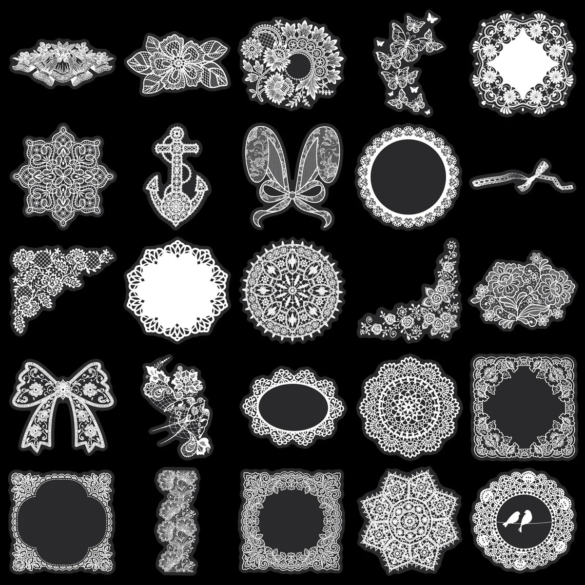 Lace Pattern Sticker Set (Set of 50pcs)