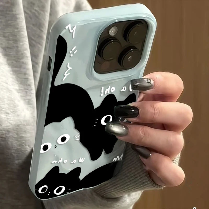 Black Cat Couple iPhone Case