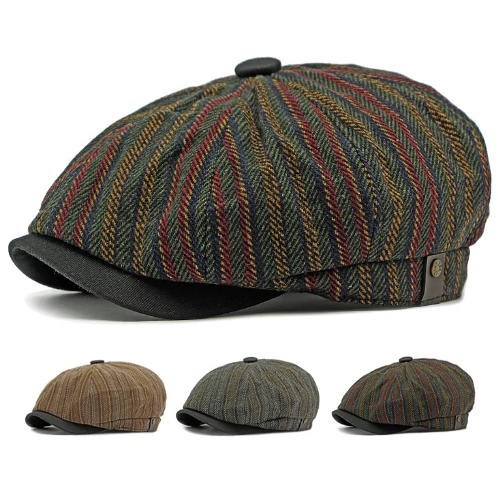 Set of patterned caps on a white background