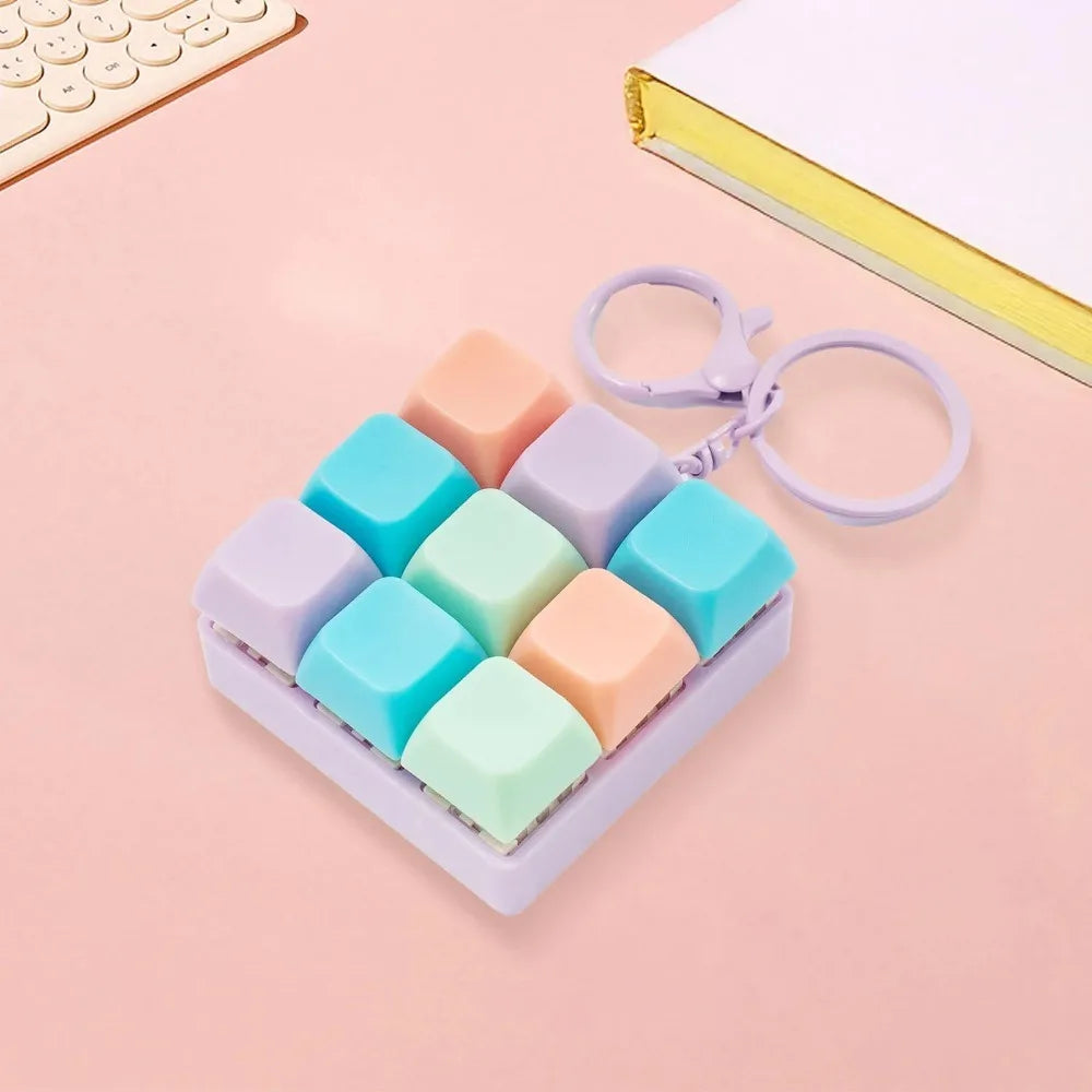 Mini Keyboard Fidget Charm Keychain - Ice Cream Cake