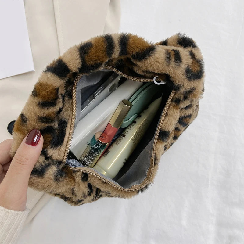 Faux Fur Animal Pattern Purse