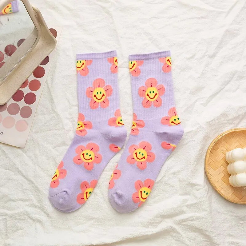 Smiling Daisy Crew Socks