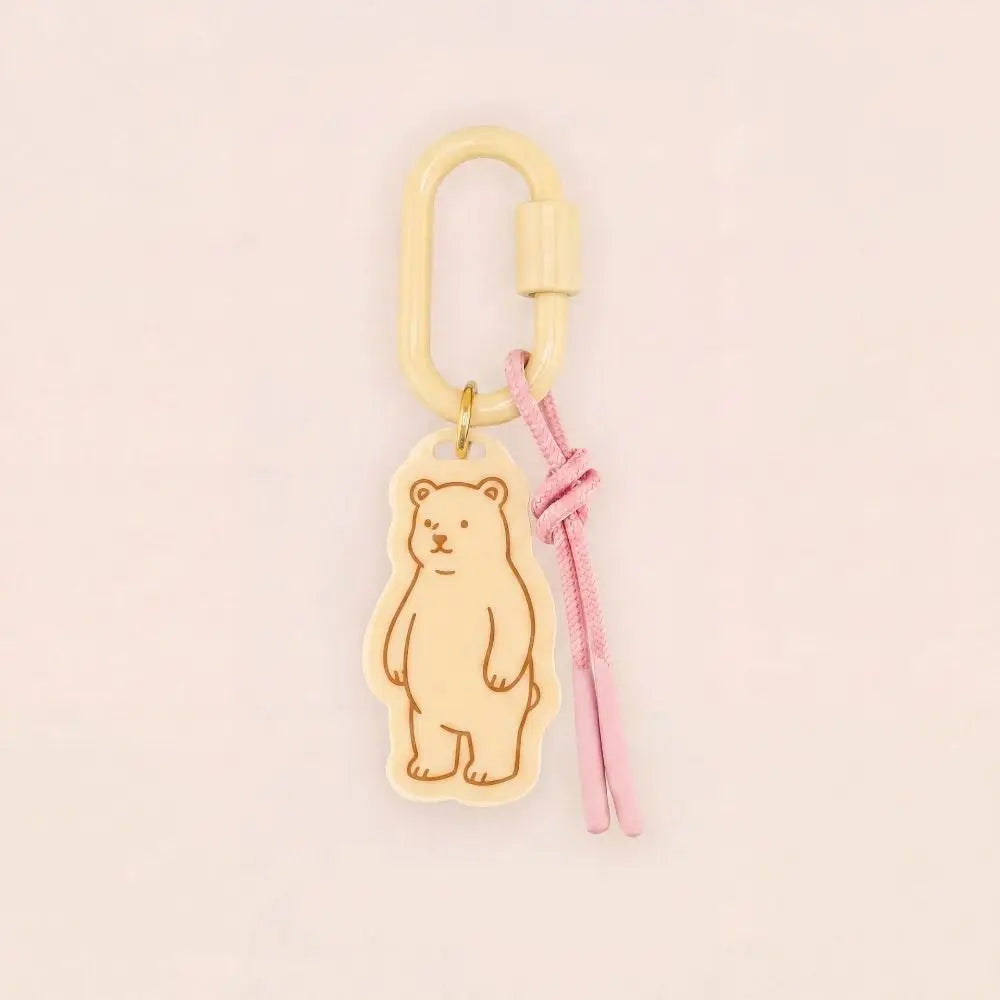 Printed Dog Rope Woven Acrylic Keychain Cat Rabbit Animals Series Pendant Cartoon Design Deer Bag Chain Charms DIY Accessories - Ice Cream Cake