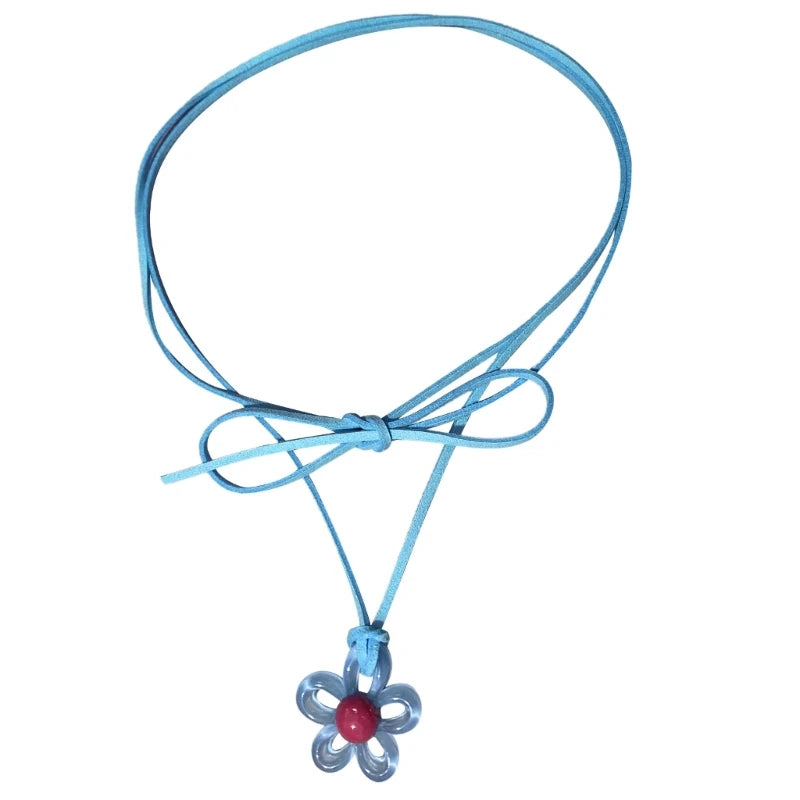 y2K Glossy Daisy Rope Necklace