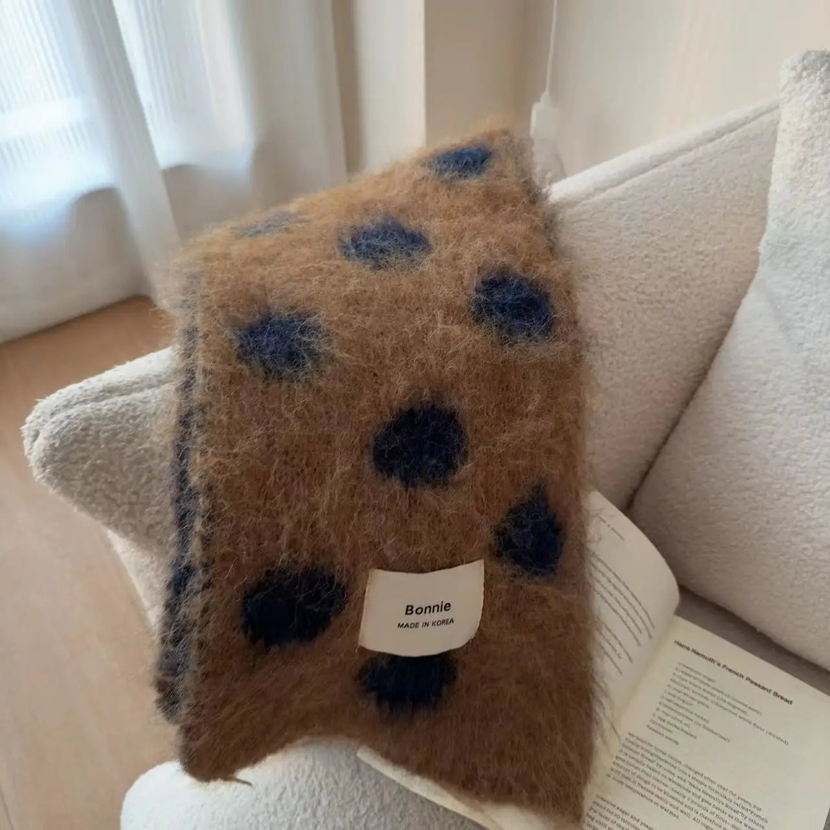 Polka Dot Fuzzy Scarf
