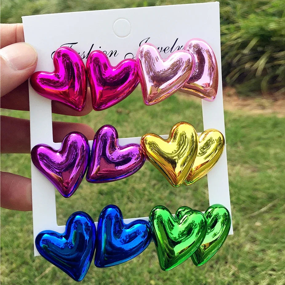 Foil Heart Balloon Earrings, Set of 6