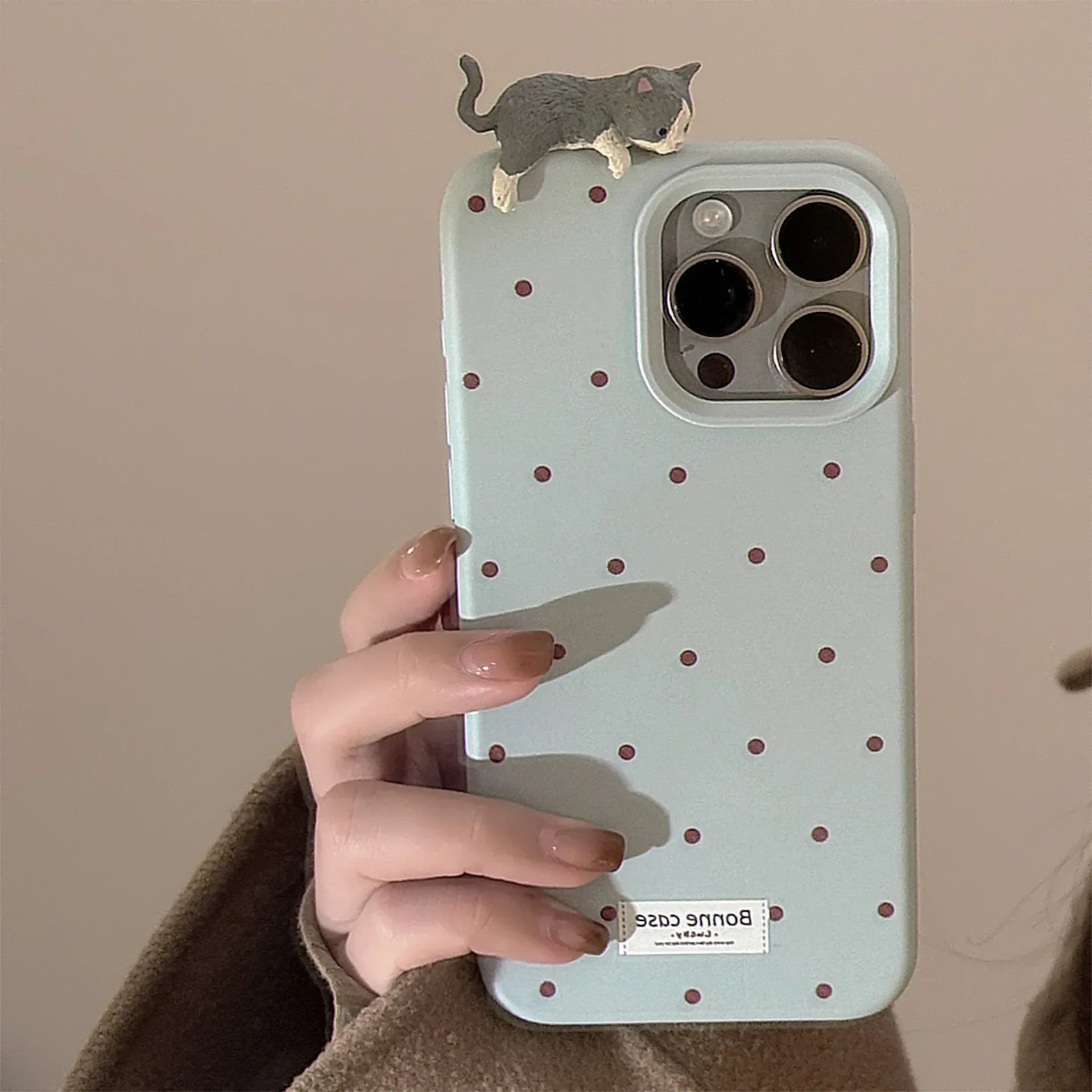 Cat Friends Polka Dot iPhone Case (5 Designs) - Ice Cream Cake