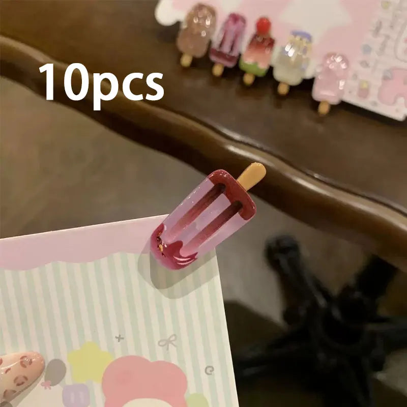 10 Cute Mini Ice Cream Hair Clips, Creative and Quirky Ice Cream Hair Clips for Bangs, Cartoon Ins-Style High-Value Hairpins - Ice Cream Cake