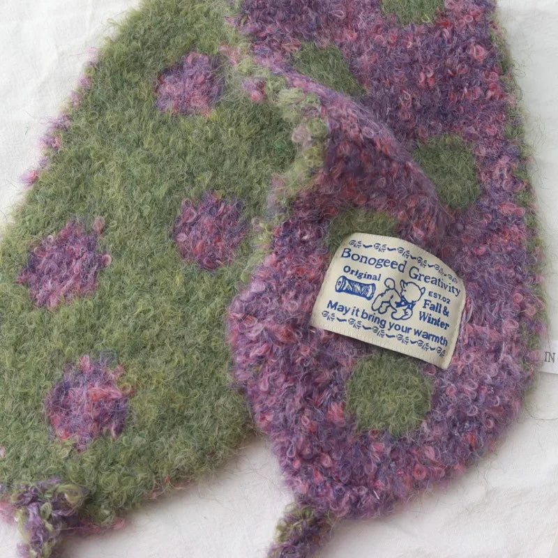 Polka Dot Earmuff Bonnet Scarf