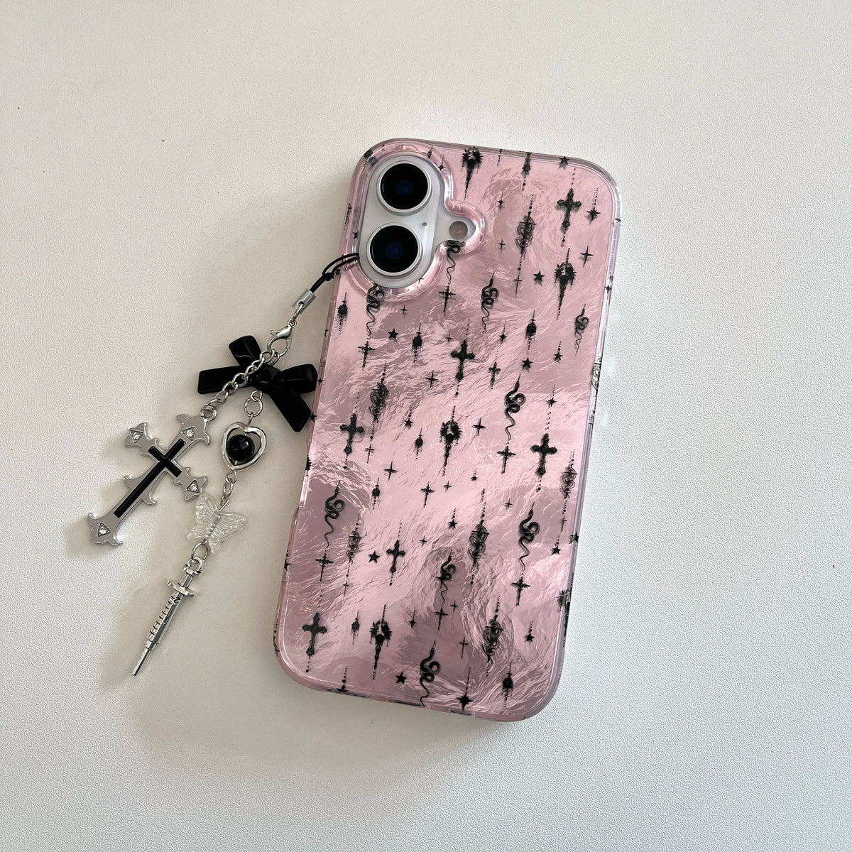 y2k Cross Pattern iPhone Case